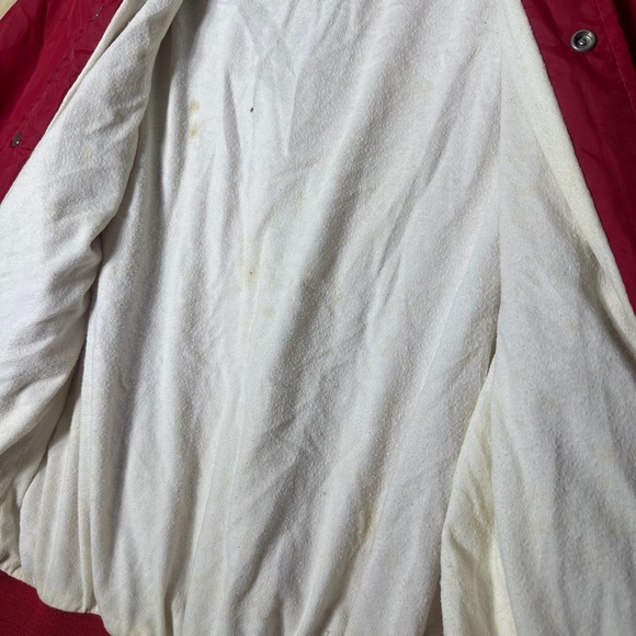 1970s 80s Wisconsin Red Varsity Vintage Logo Script Snap Jacket Size Medium - Picture 8 of 12